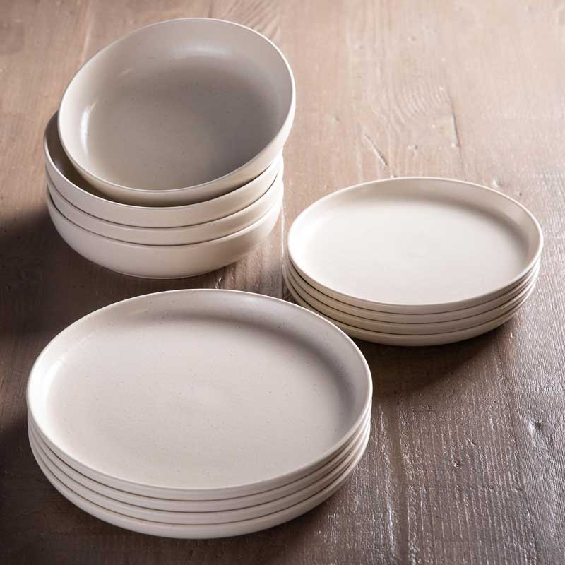 Pacifica Salad Plates, Set of 4 (Vanilla)